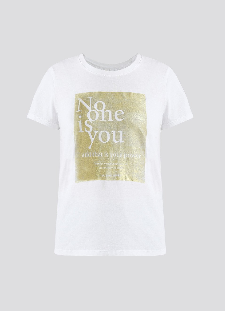 White Foil Print Short Sleeve T-shirt