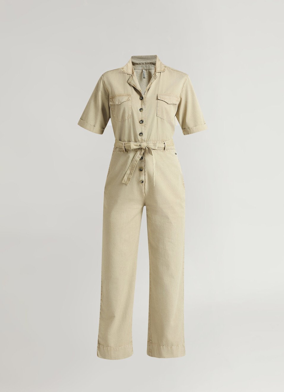 Collar Short Sleeve Jumpsuit