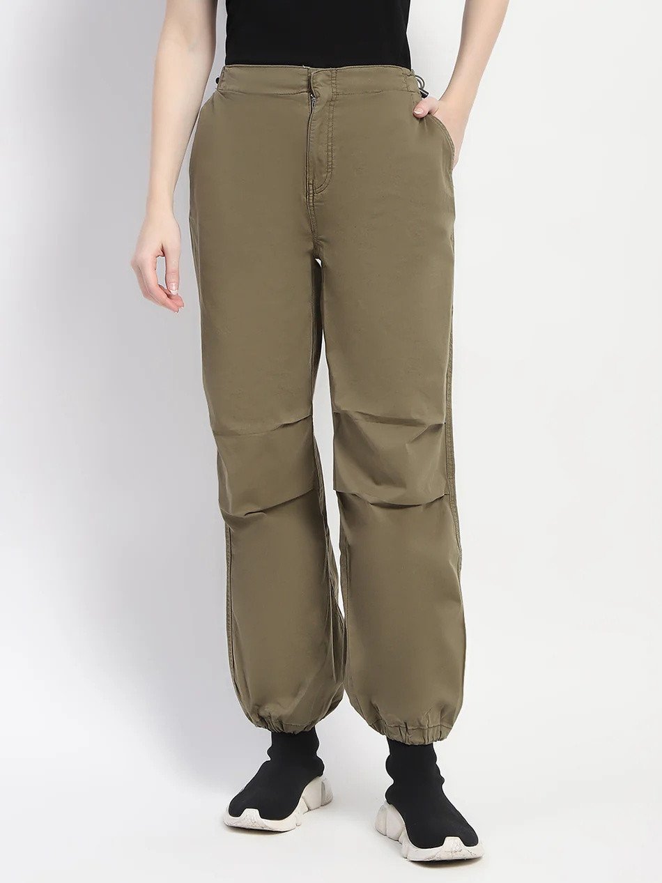Relax Fit Olive Cotton Joggers